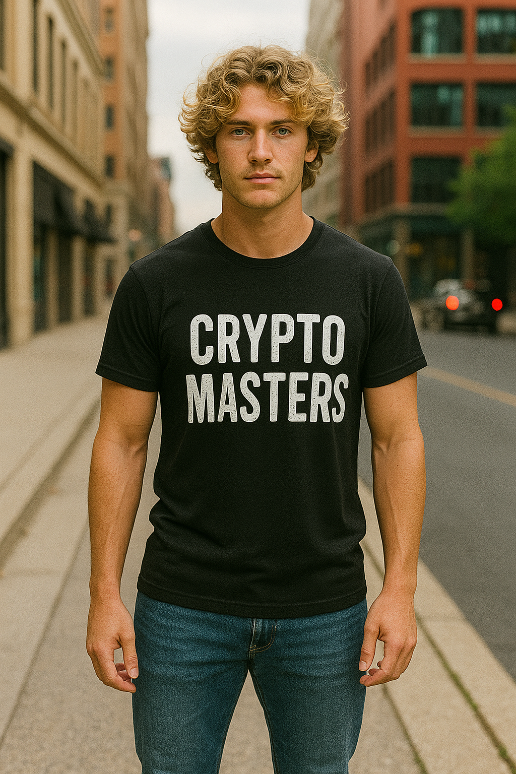 Premium Men's T-shirt with print | Crypto Masters