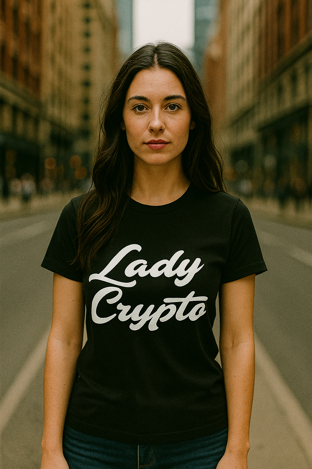 Premium Women's T-shirt with print | Lady Crypto