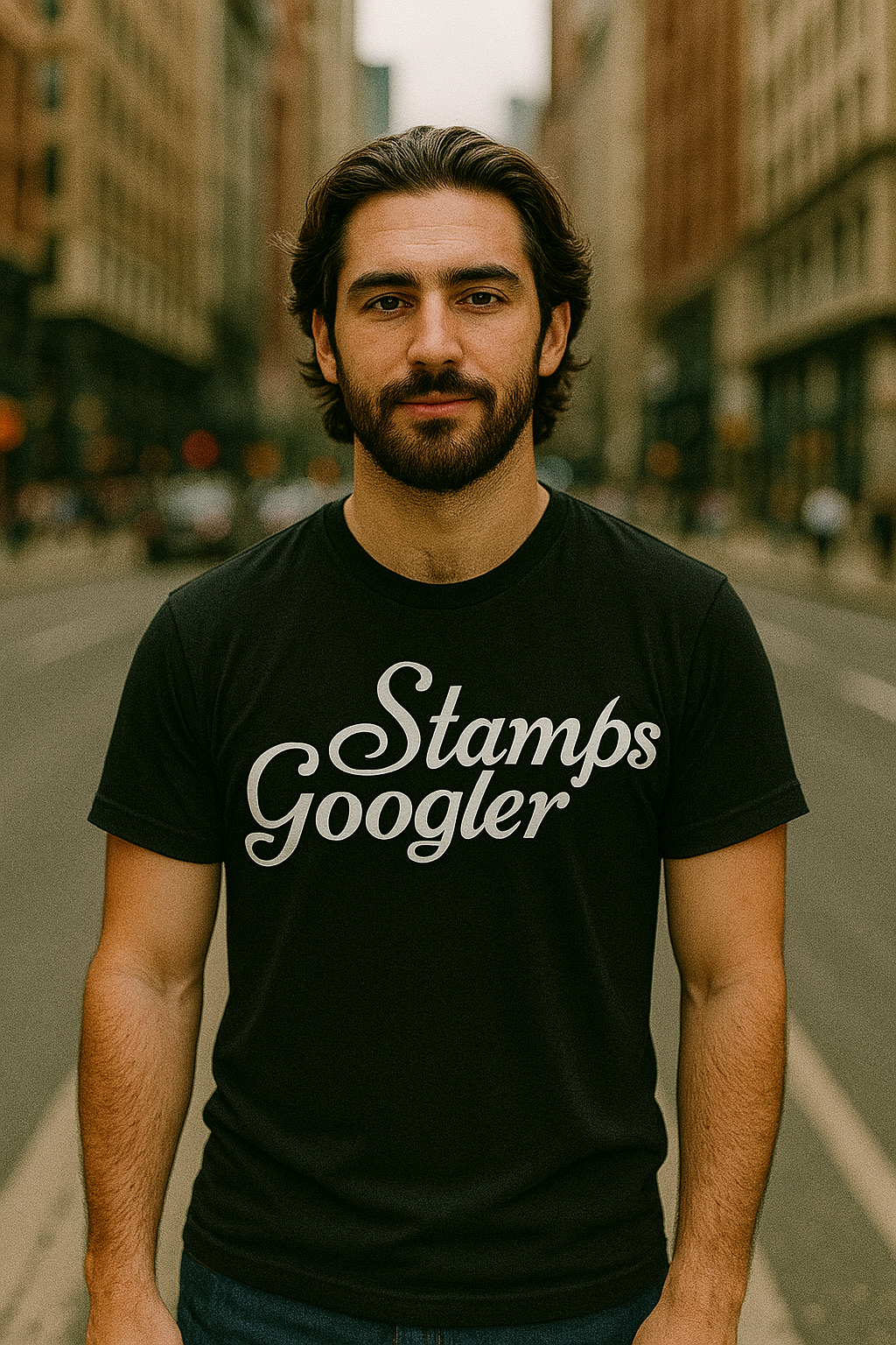 Premium Men's T-shirt with print | Stamps Googler