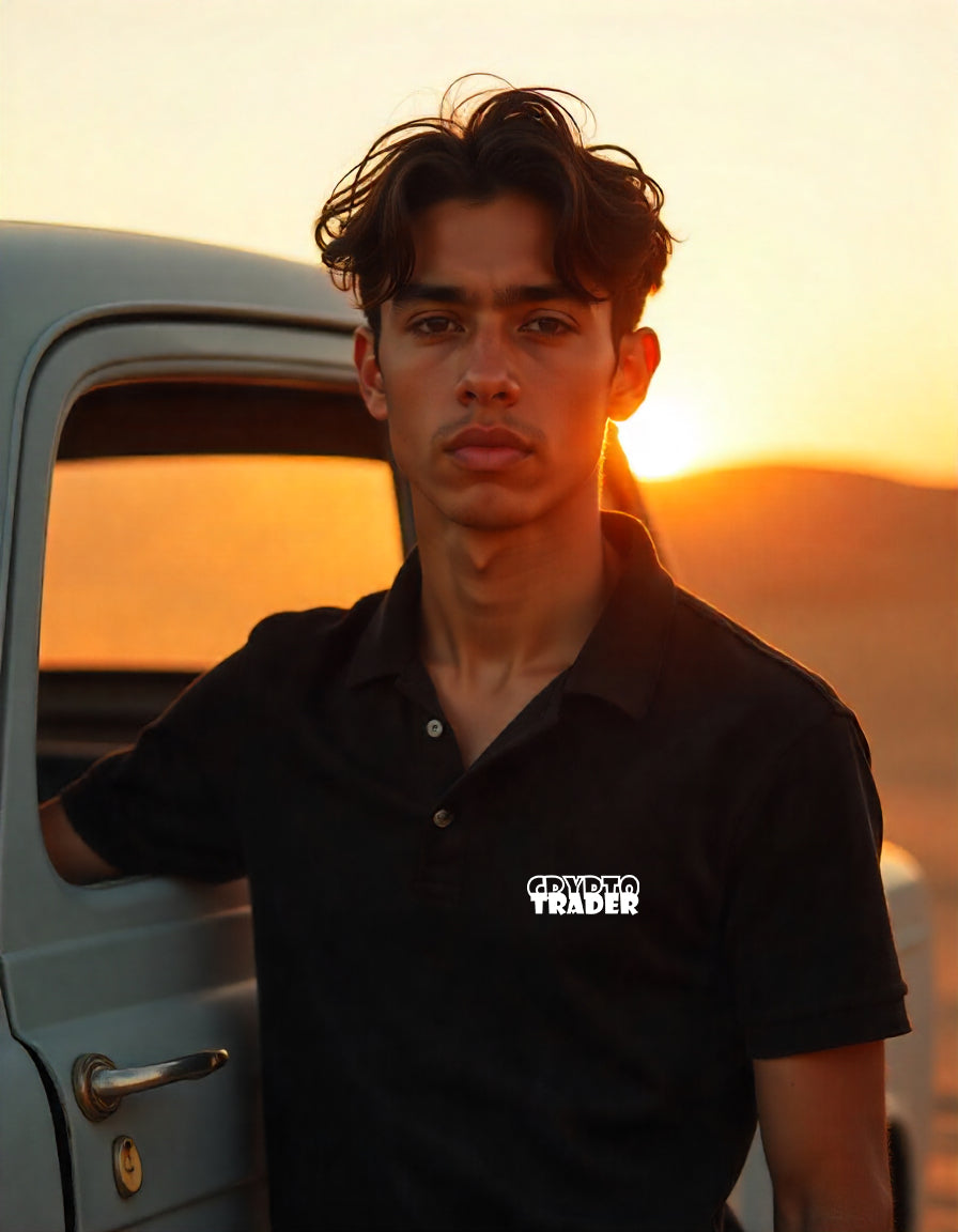 Premium Polo shirt with print | Crypto Trader