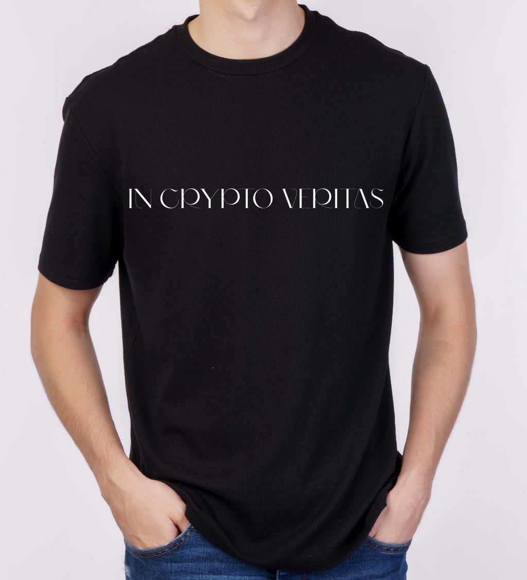Męski t-shirt premium | Premium Men's T-shirt with print | In Crypto Veritas