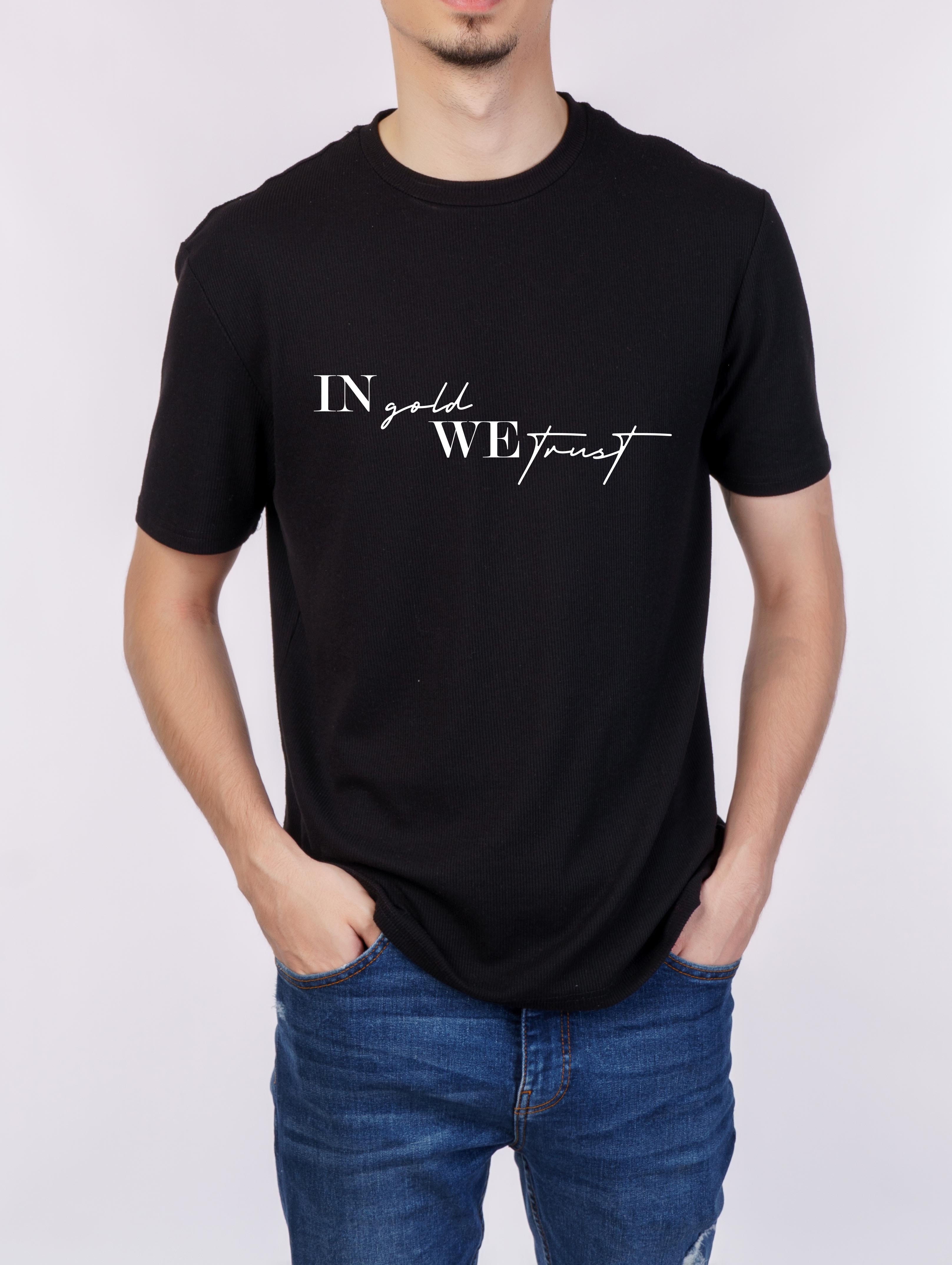 Premium t-shirt męski | Premium Men's T-shirt with print | In Gold We Trust