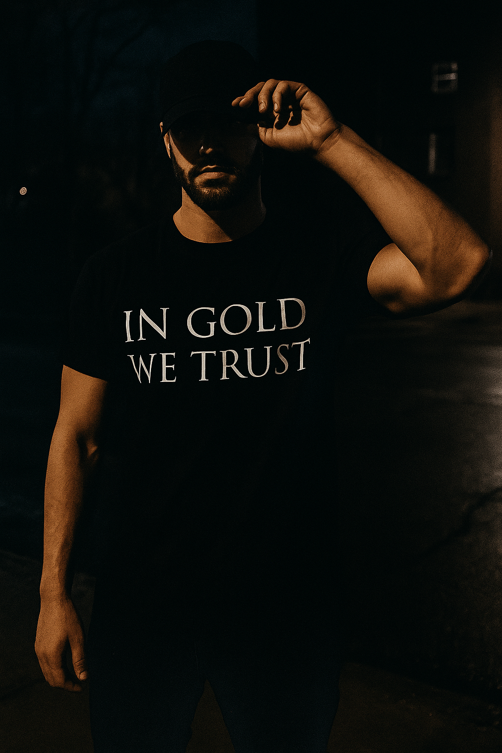 Premium Men's T-shirt with print | In Gold We Trust